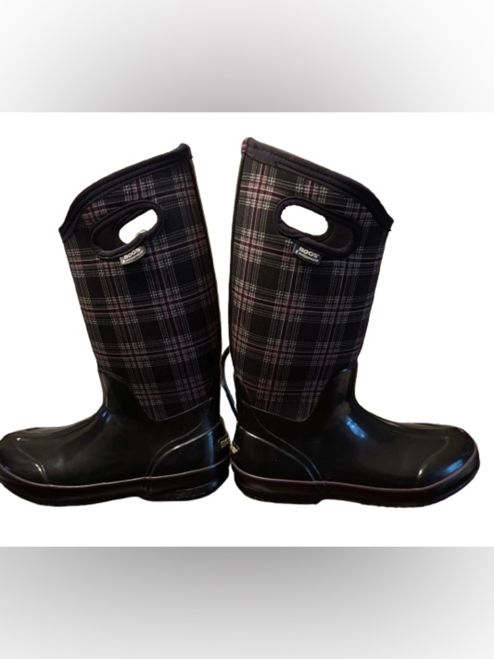 Bogs Women's Classic Winter Plaid Insulated Rain Snow Boots Sz 10